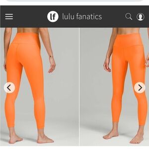 Lululemon Wunder Under High-Rise Tight 25" Sz 12 Orange Soda 1210